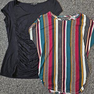BUNDLE OF 2 ruched tees- Sz Large